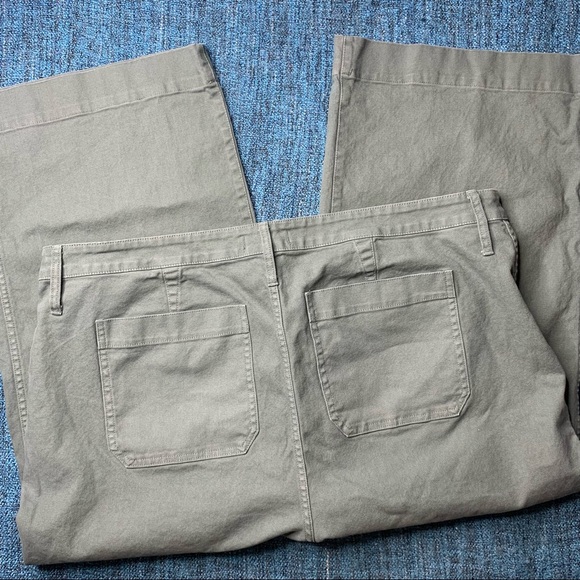 Madewell Emmett Wide Leg Crop Pants Green - Picture 3 of 6